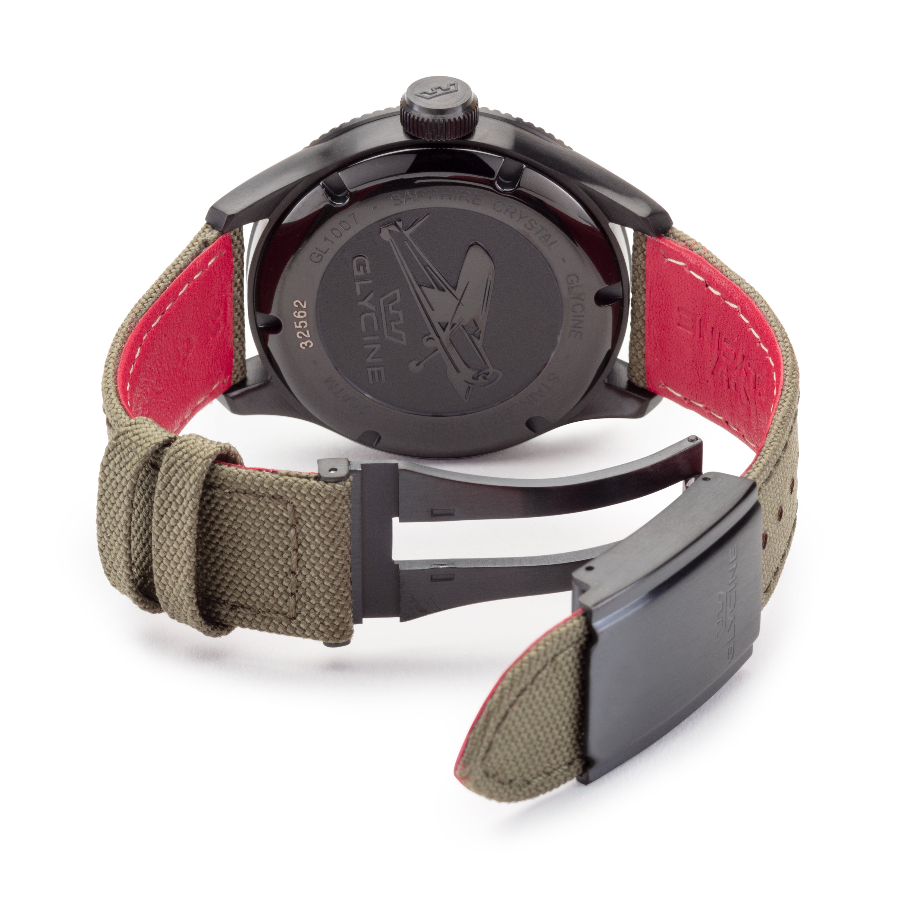 Glycine 남성 에어맨 GMT 45mm 쿼츠 시계 GL1007