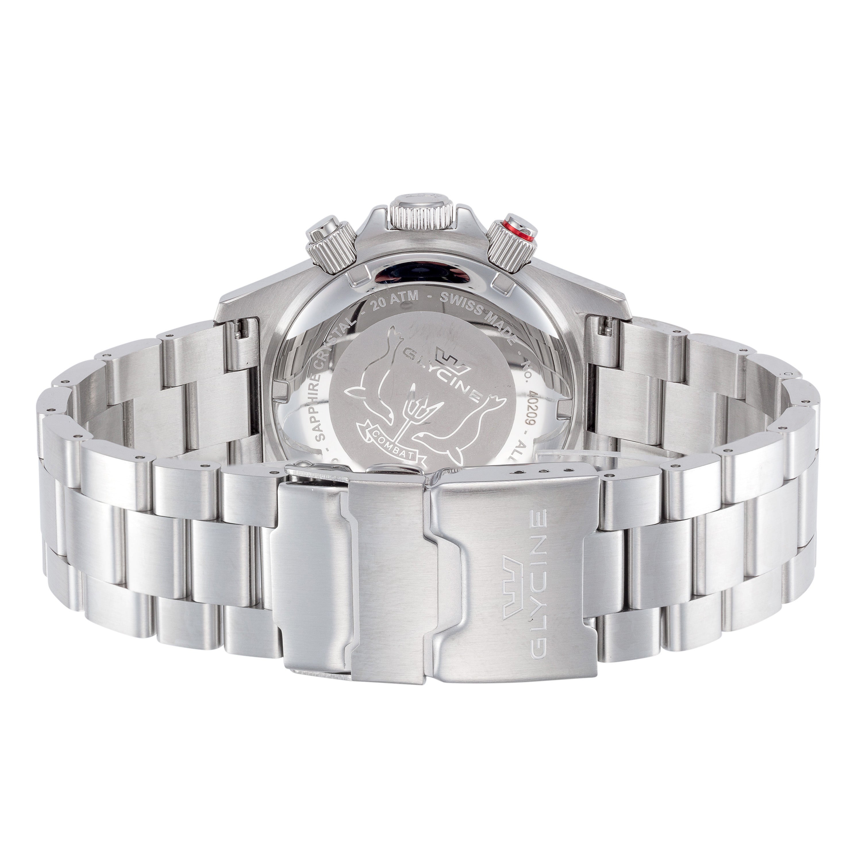 Reloj de cuarzo deportivo Glycine para hombre Combat Sub Cronógrafo 43mm GL1042