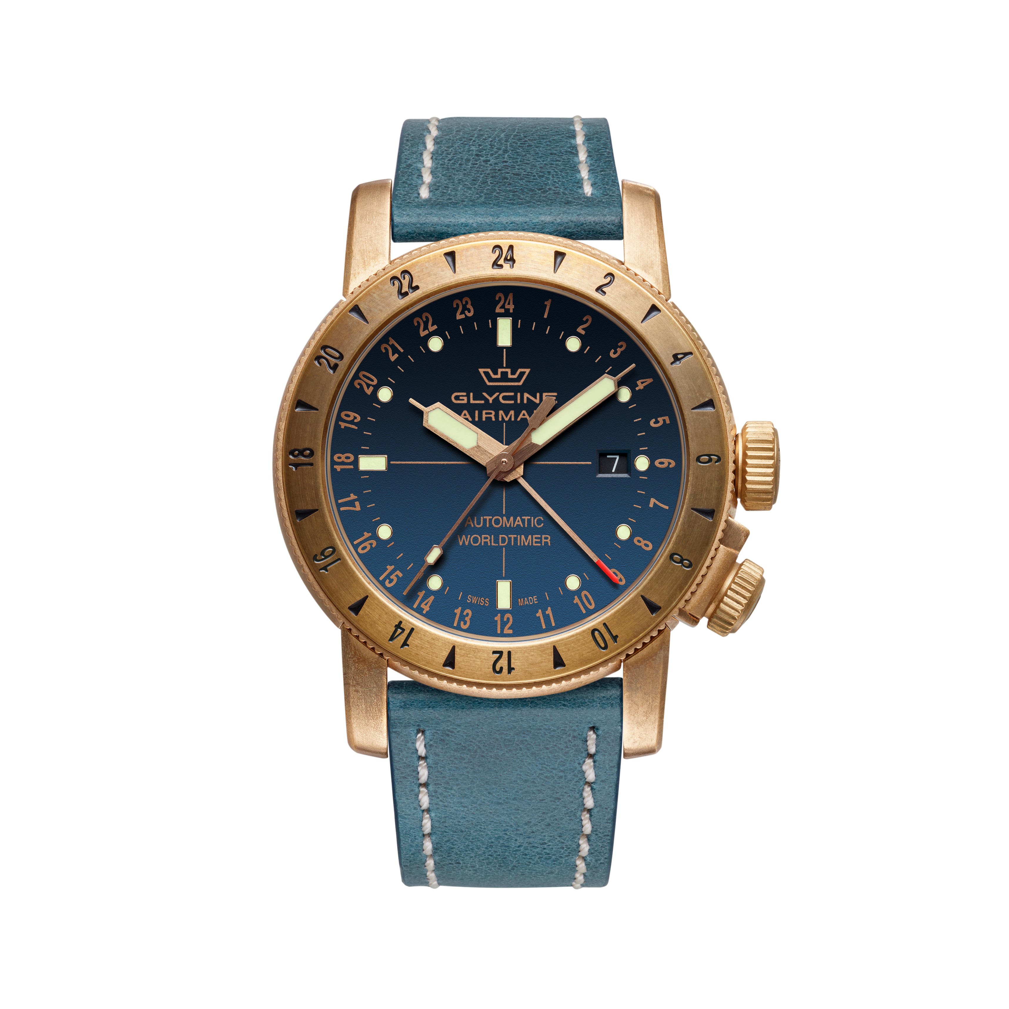 Glycine Men's Airman Bronze GMT 44mm Automatic Watch GL0167