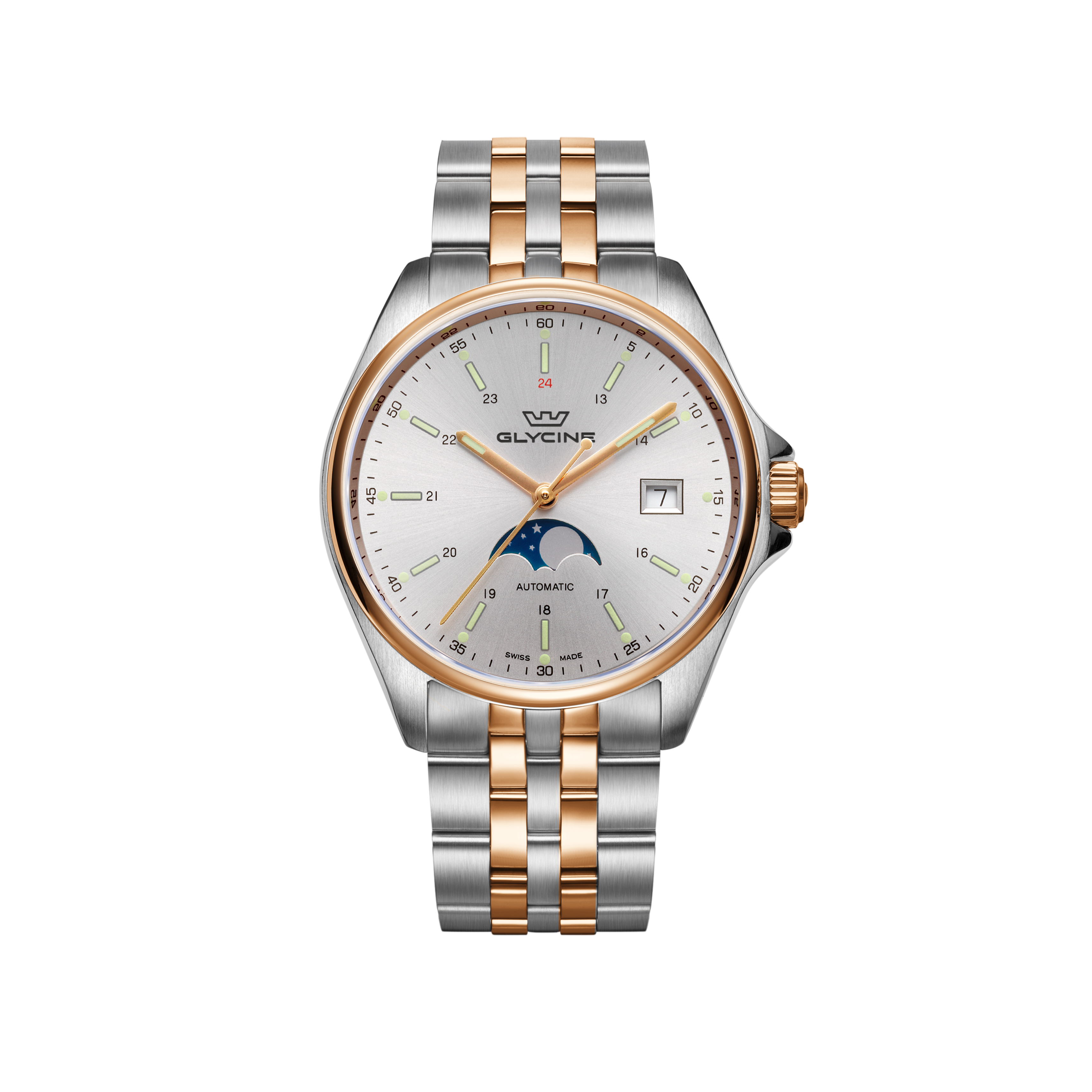 Reloj automático Glycine Combat Classic Moonphase de 40 mm para hombre GL0192