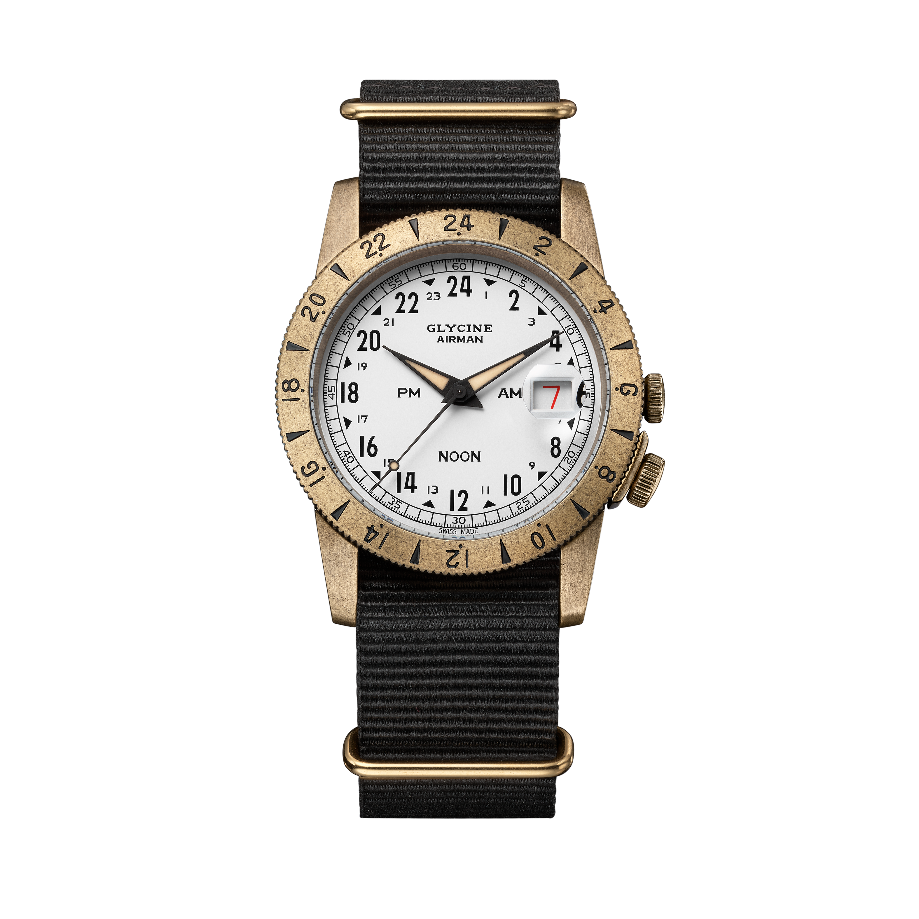 Glycine Men's Airman Vintage Noon Purist 40mm Automatic Watch GL0378