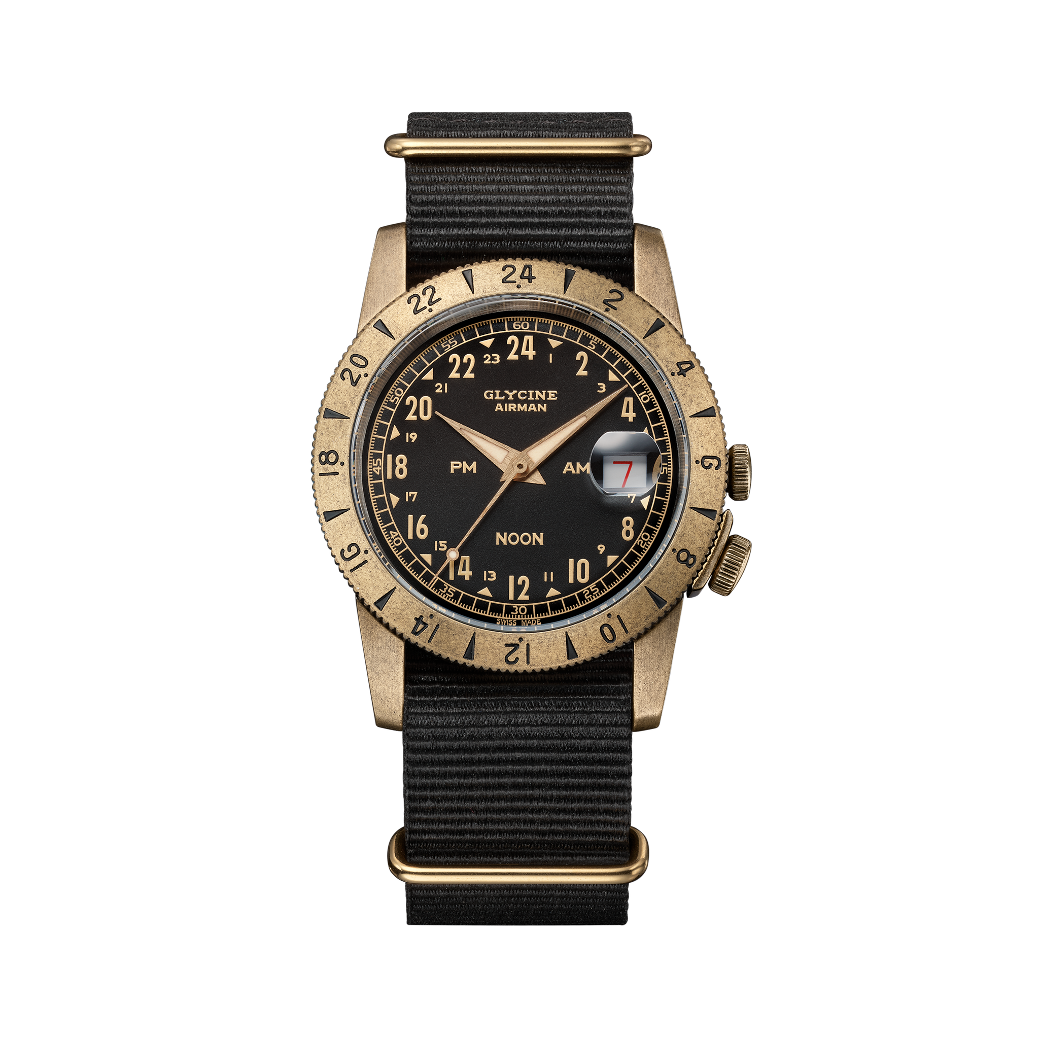 Glycine Men's Airman Vintage Noon Purist 40mm Automatic Watch GL0379