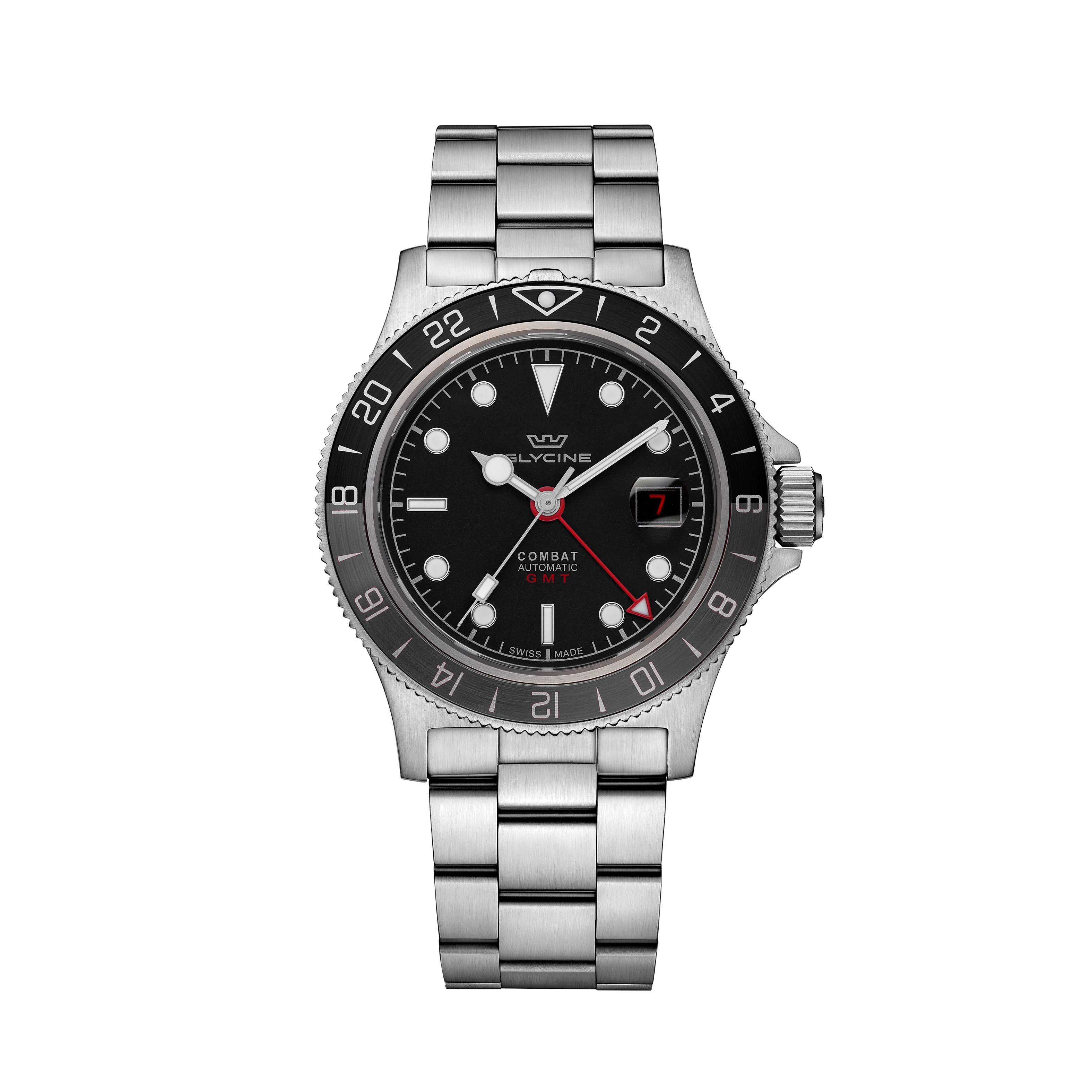 글리신 남성 콤뱃 서브 스포츠 GMT 42mm 오토매틱 시계 GL0382