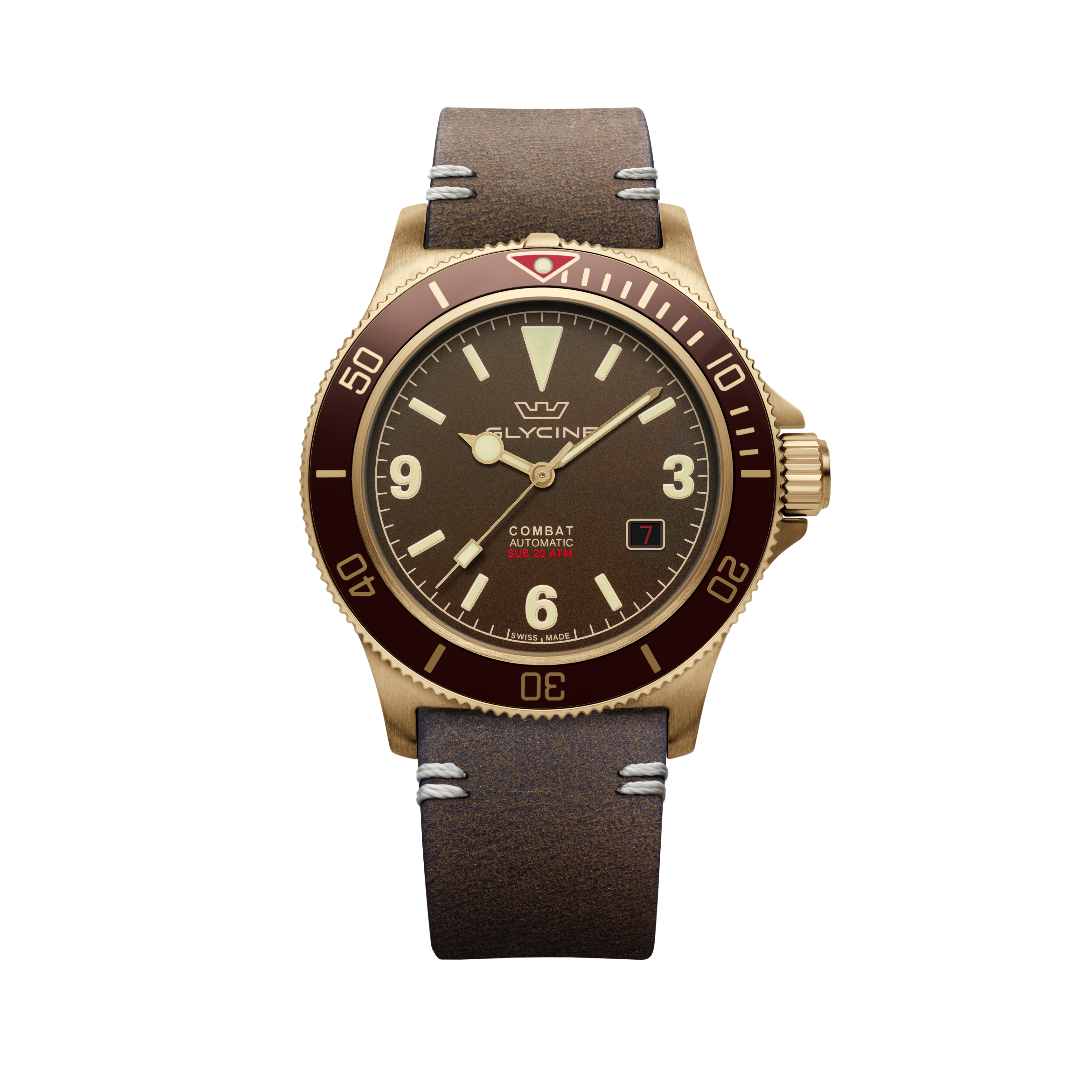 Glycine Men's Combat Sub Vintage Bronze 42mm Automatic Watch GL0420