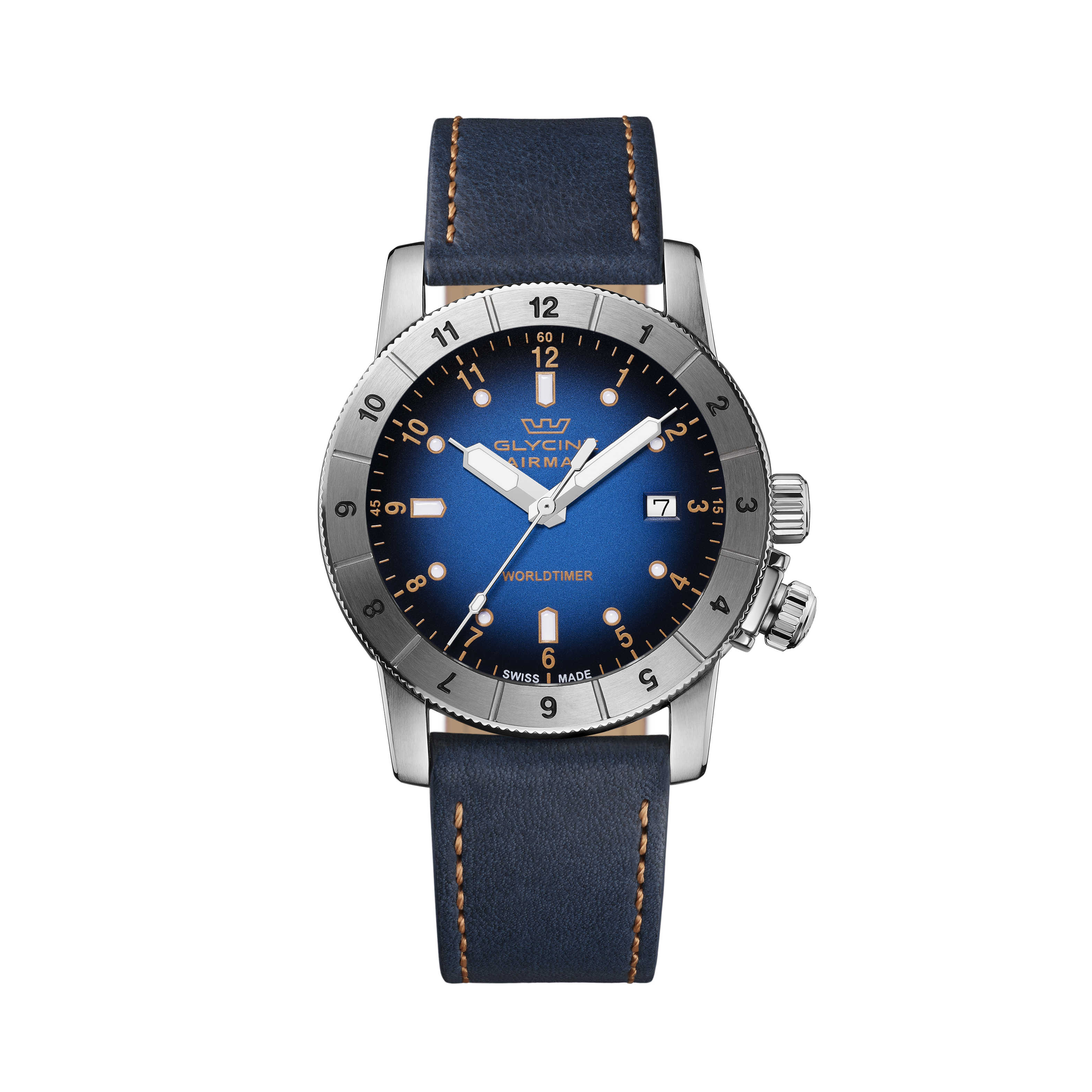 Glycine Men's Airman Worldtimer 42mm Quartz Watch GL1022
