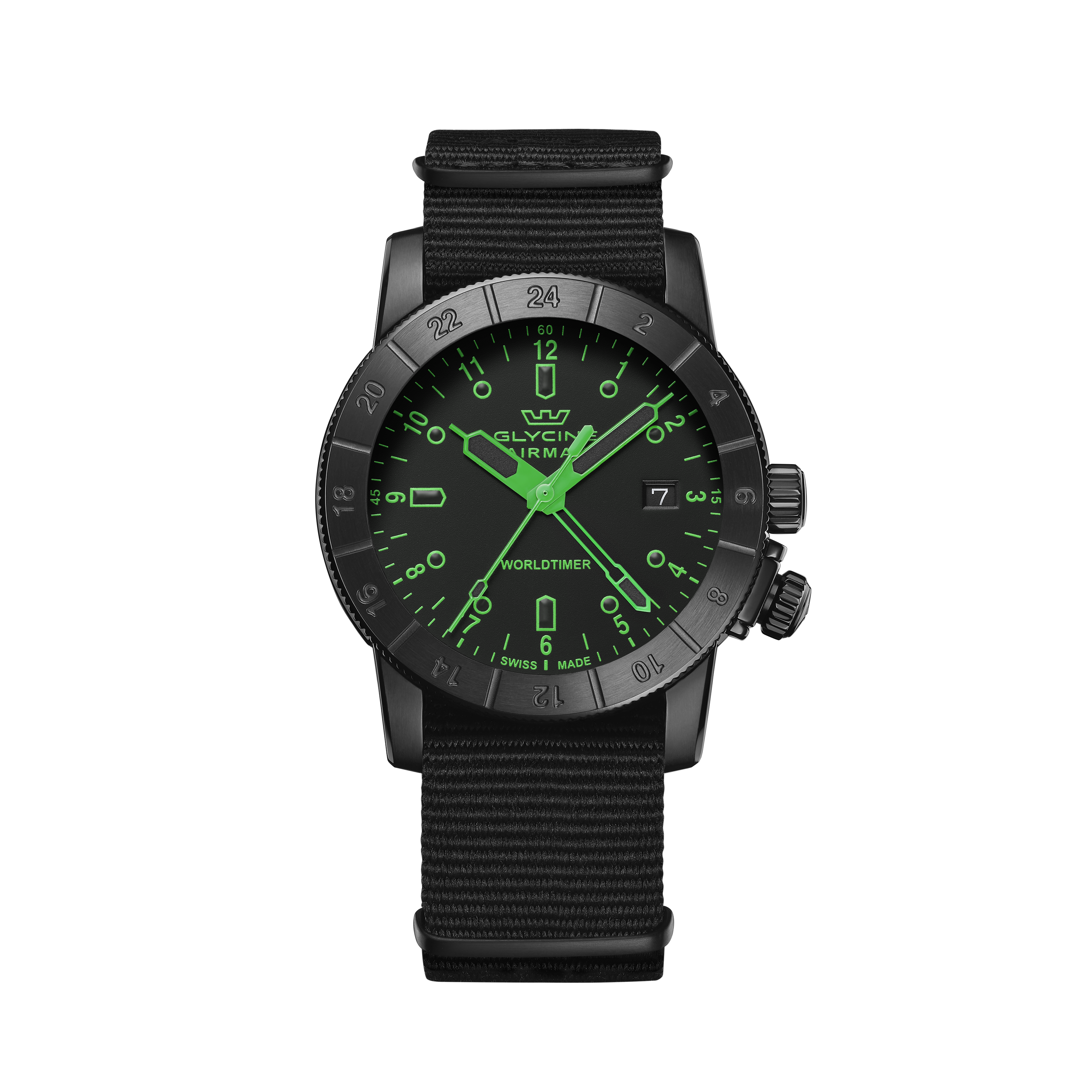 Glycine Men's Airman Worldtimer GMT 42mm Quartz Watch GL1031