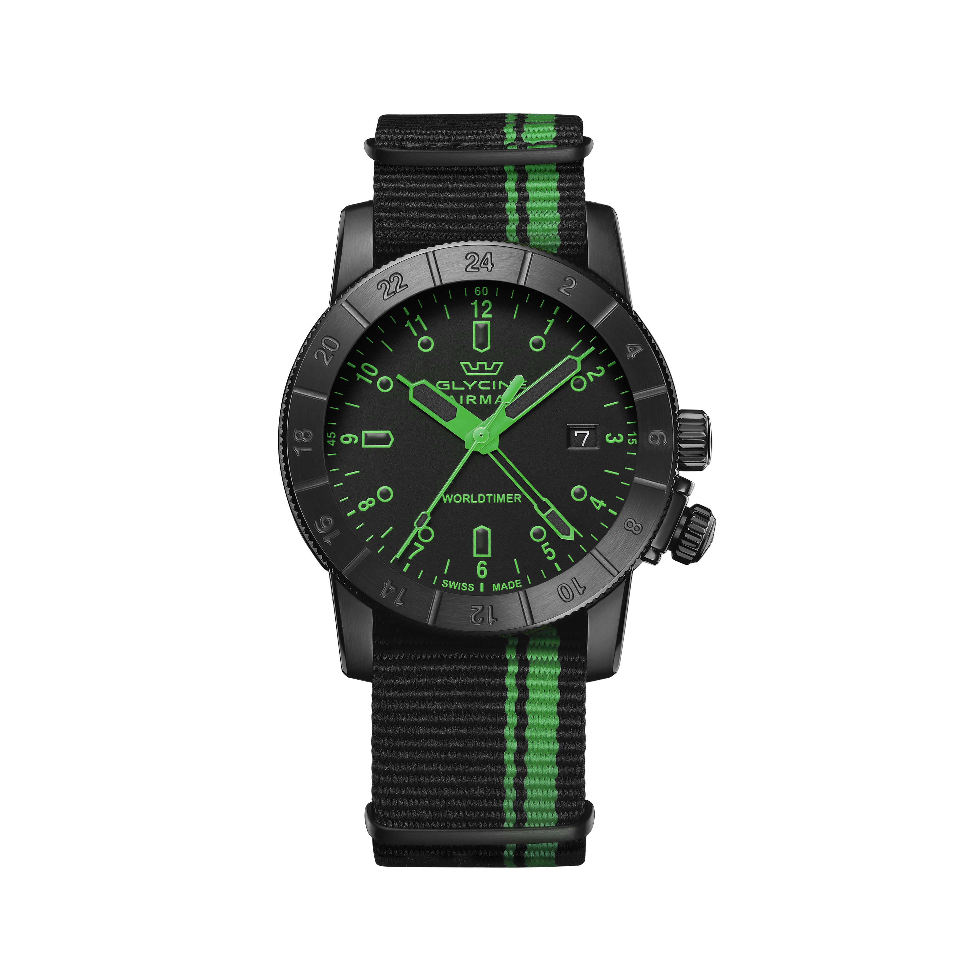 Reloj de cuarzo Glycine Airman Worldtimer GMT de 42 mm para hombre GL1032