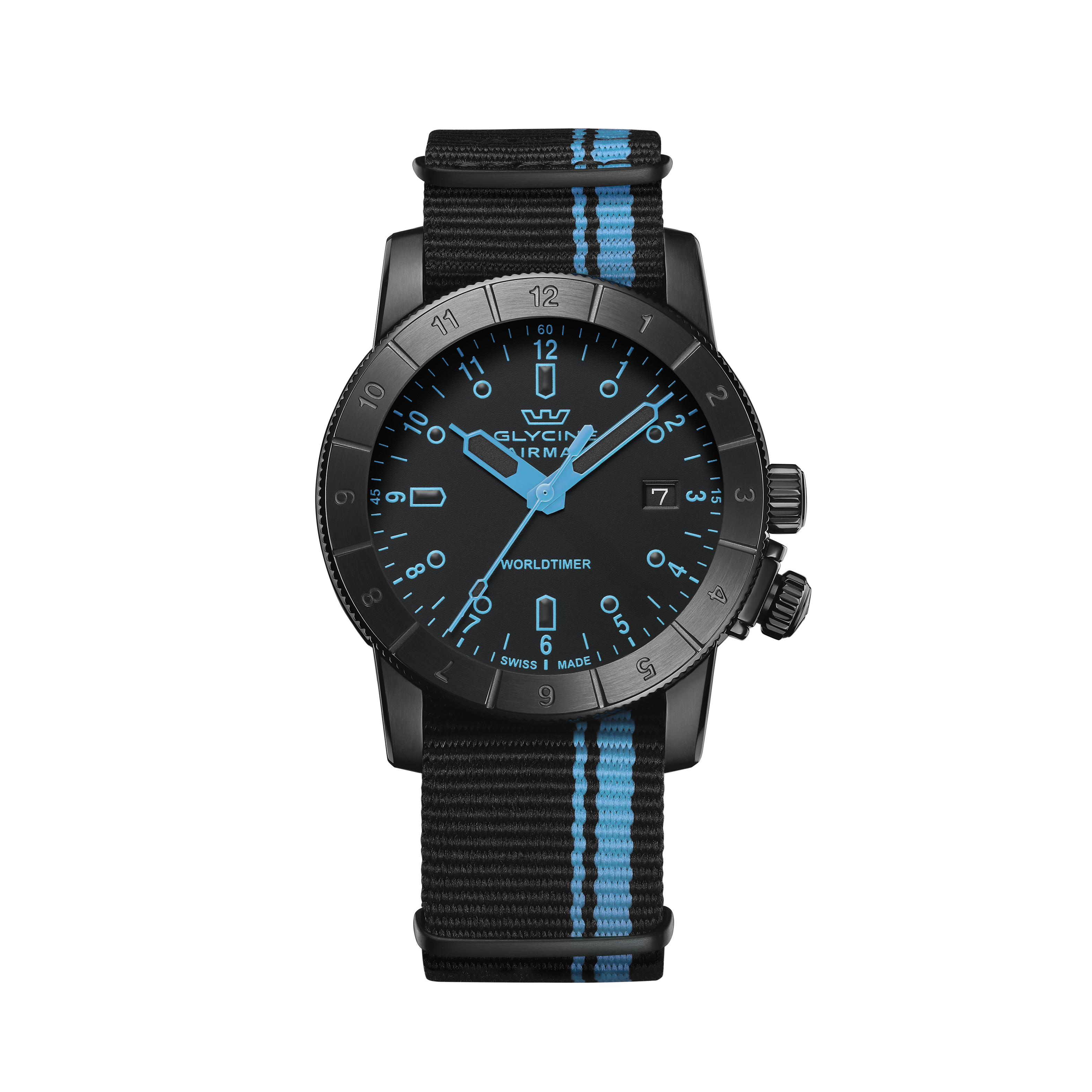 Reloj de cuarzo Glycine Airman Worldtimer de 42 mm para hombre GL1035