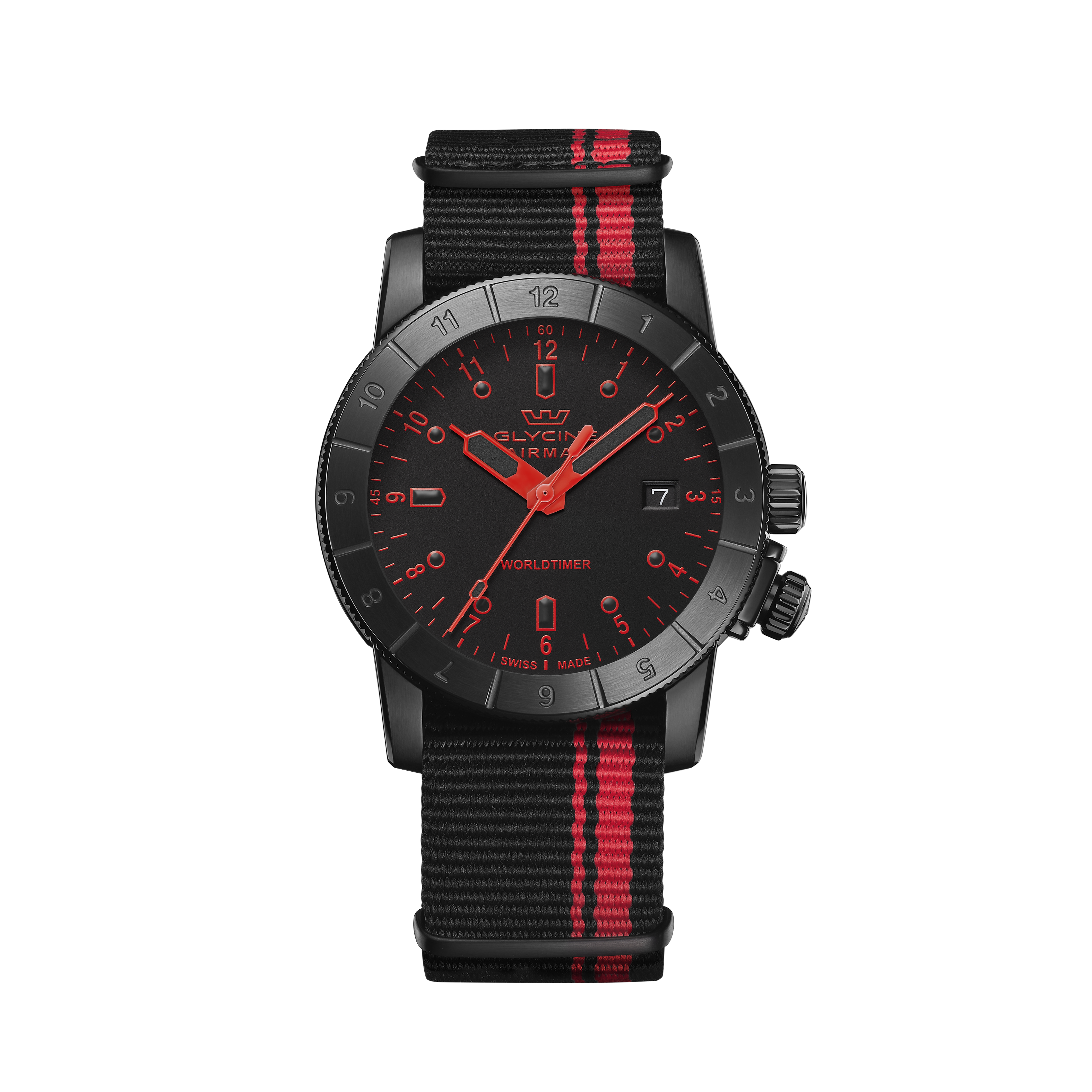 Reloj de cuarzo Glycine Airman Worldtimer de 42 mm para hombre GL1037
