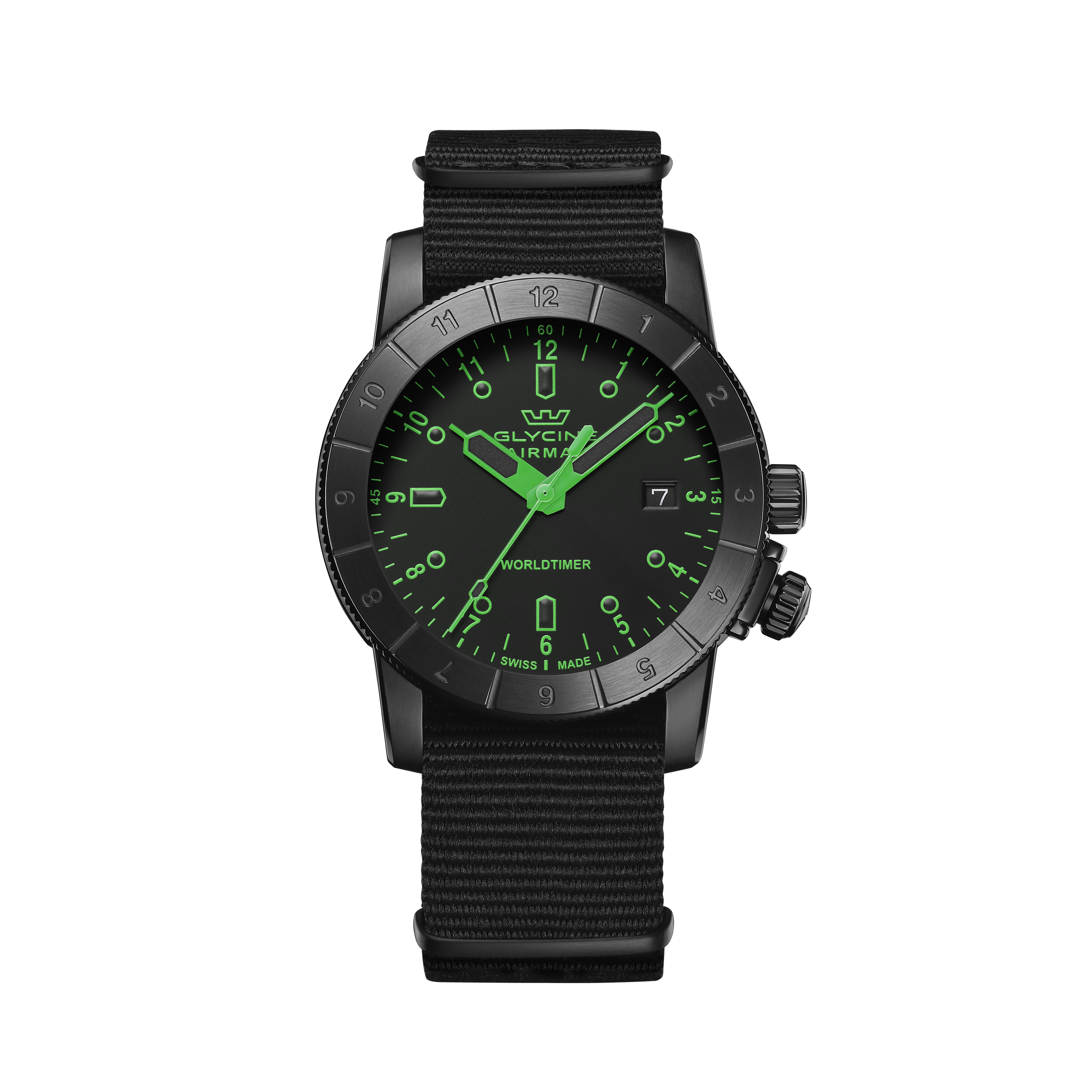 Glycine Men's Airman Worldtimer 42mm Quartz Watch GL1040