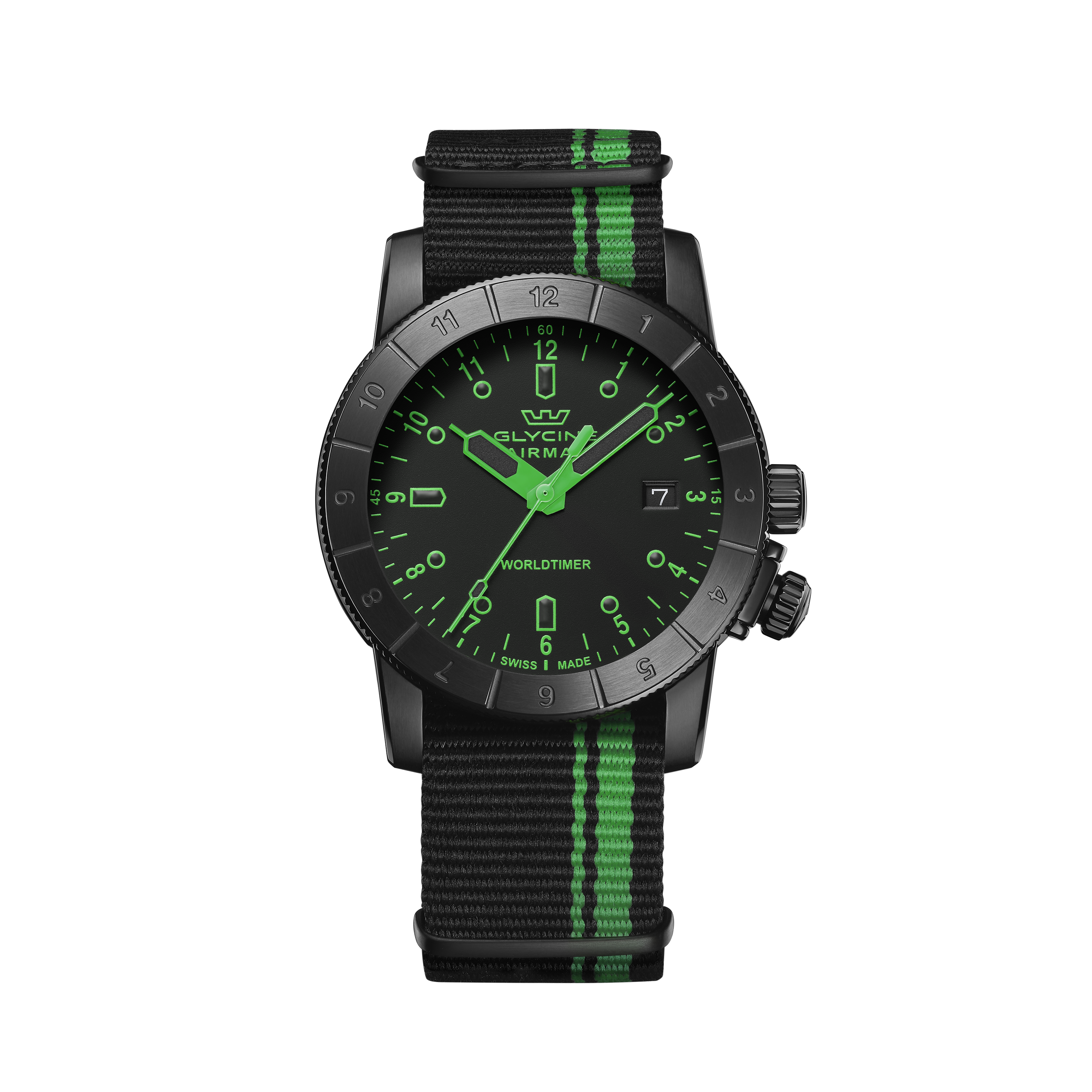 Glycine Men's Airman Worldtimer 42mm Quartz Watch GL1041