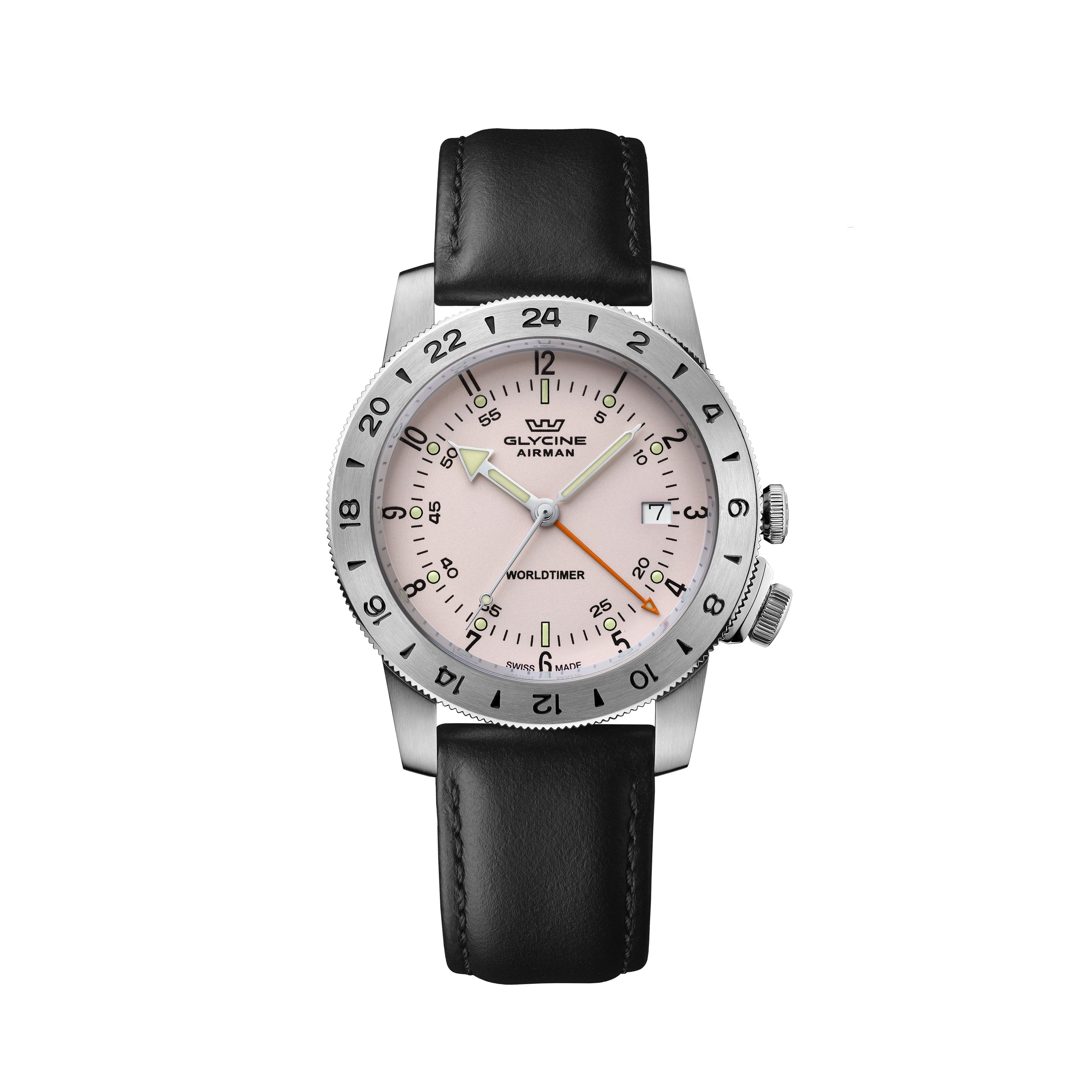 Glycine Men's Airman Worldtimer GMT Dual Time 40mm Quartz Watch GL1050