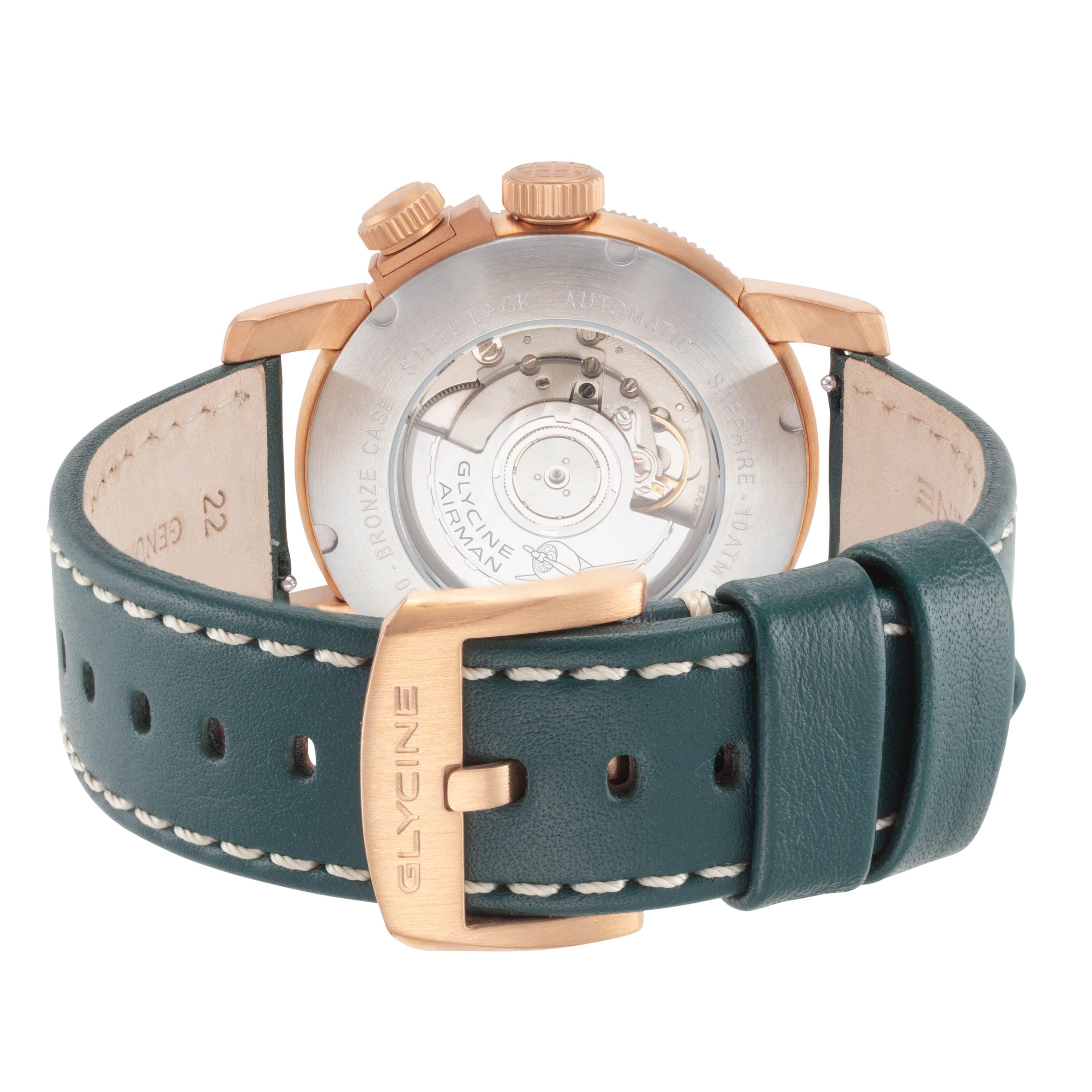 Glycine Men's Airman Contemporary Bronze GMT 44mm Automatic Watch GL0550