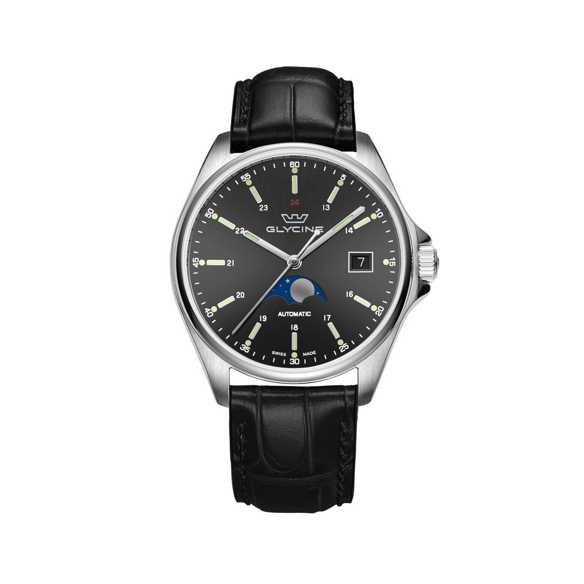 Glycine Men's Combat Classic Moonphase 40mm Automatic Watch GL0116