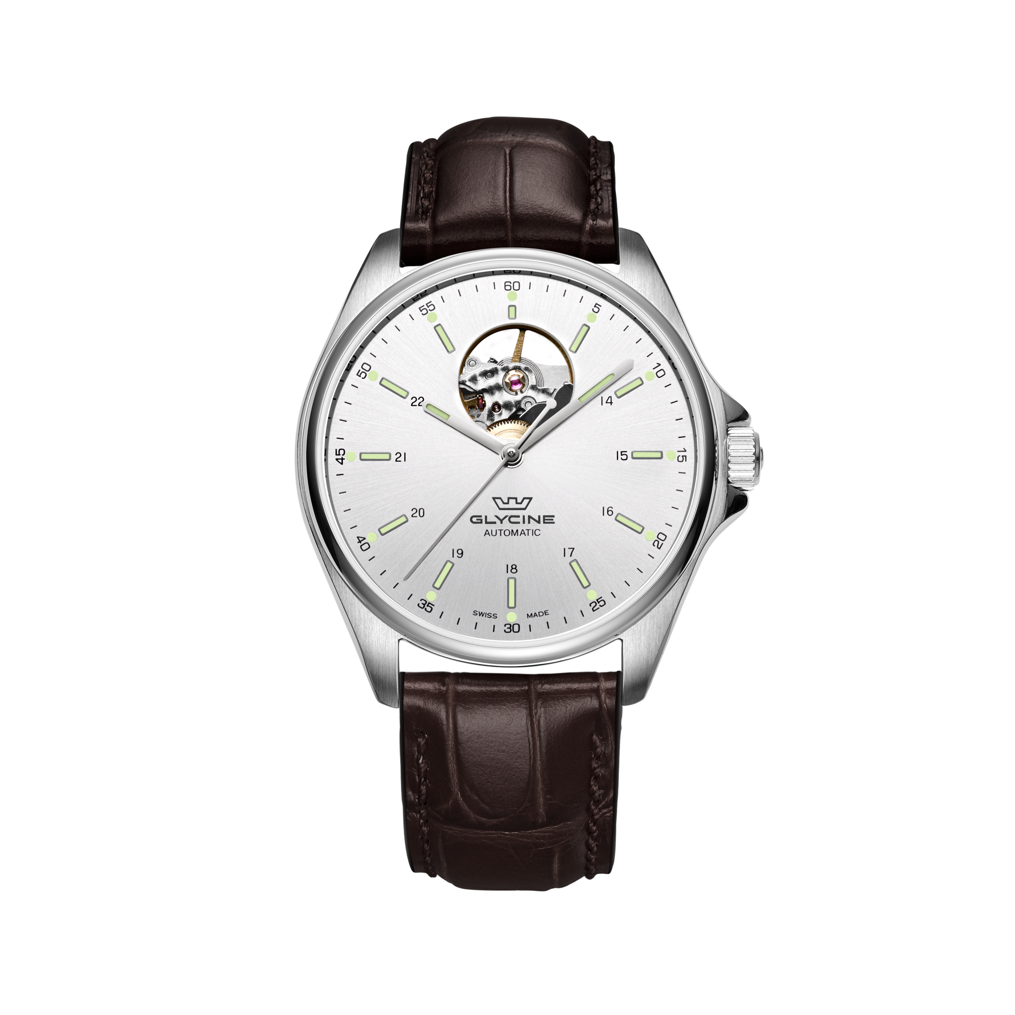 Reloj automático Glycine Combat Classic Open Heart de 40mm para hombre GL0120