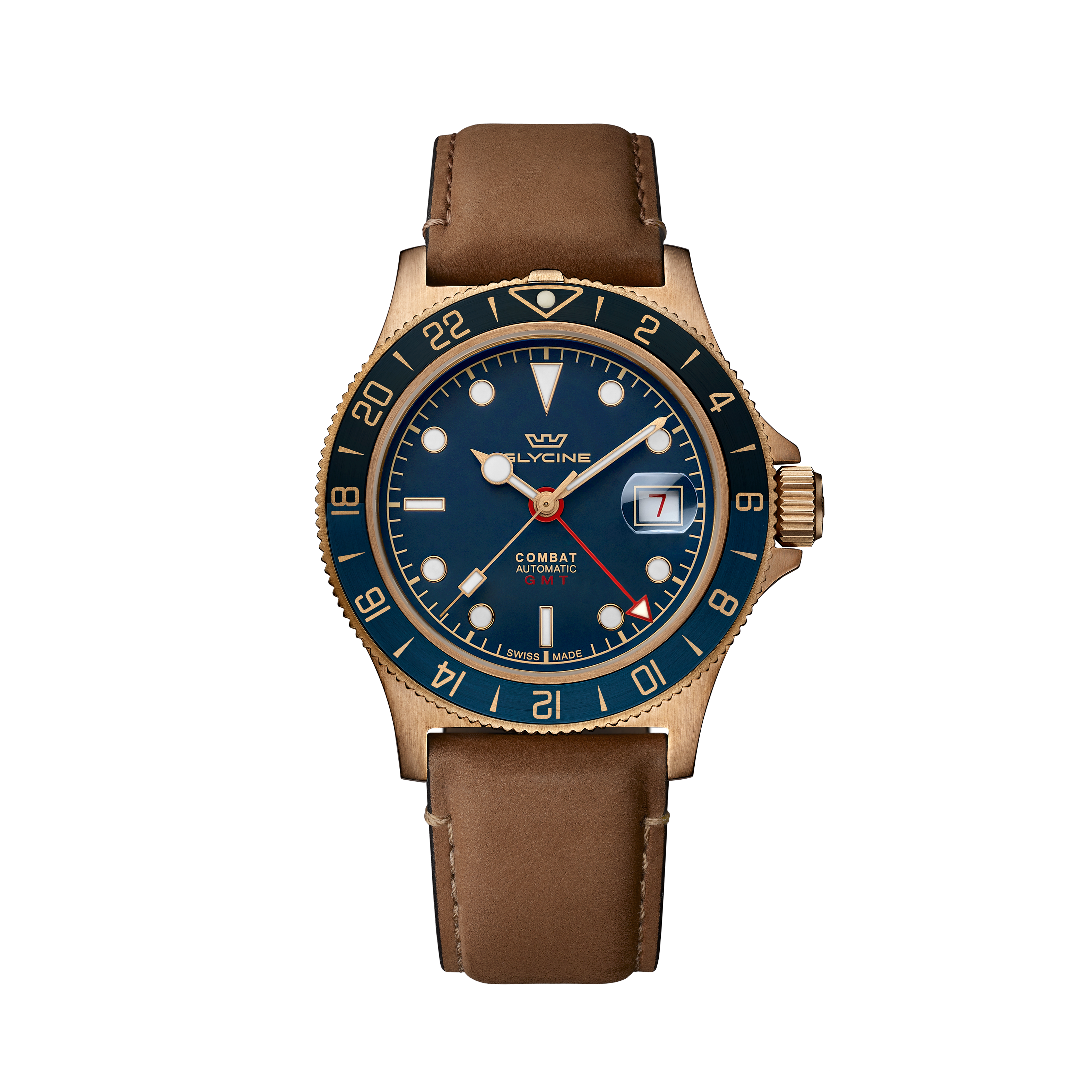 Glycine Men's Combat Sub Sport GMT Bronze 42mm Automatic Watch GL0317