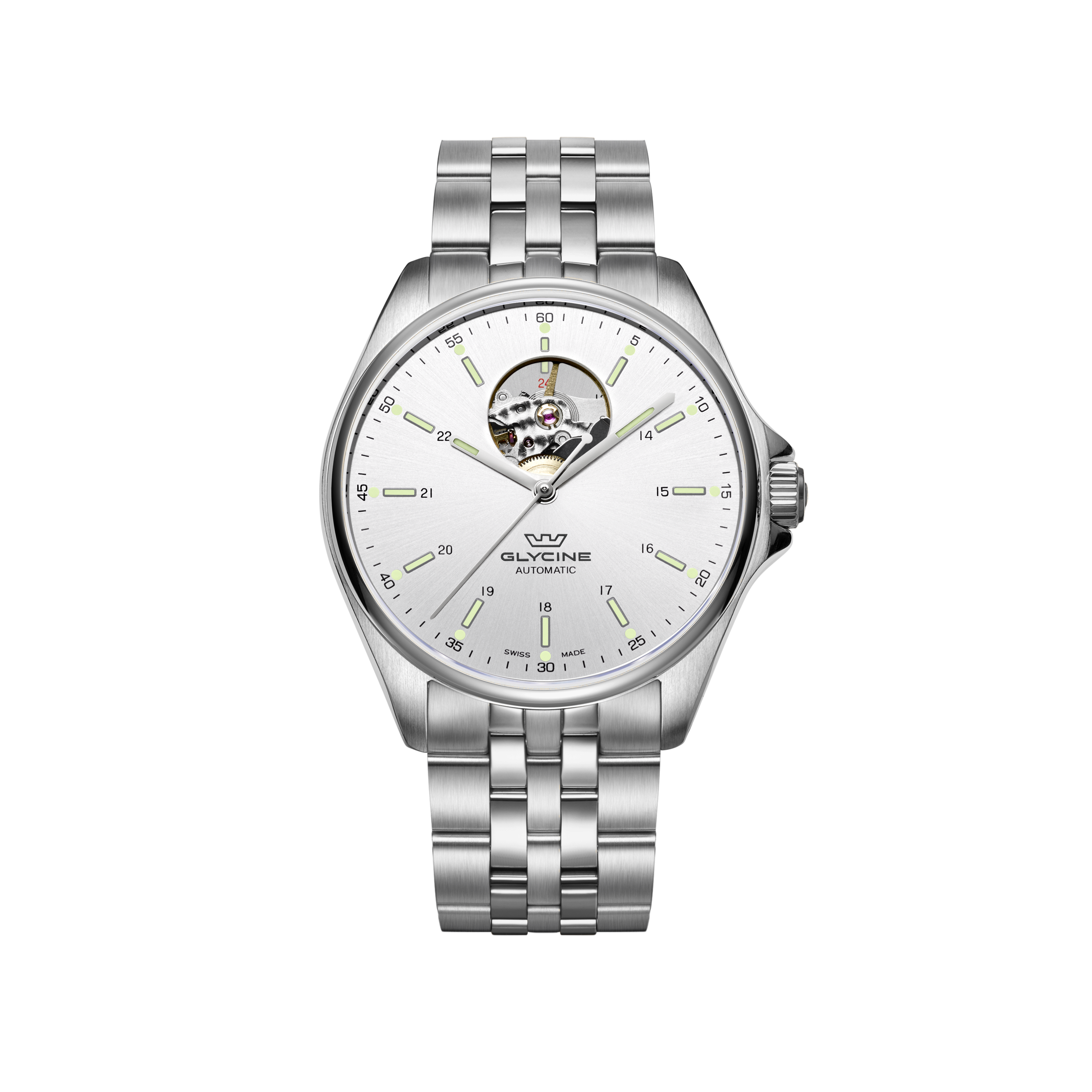 Glycine Men's Combat Classic Open Heart 40mm Automatic Watch GL0460