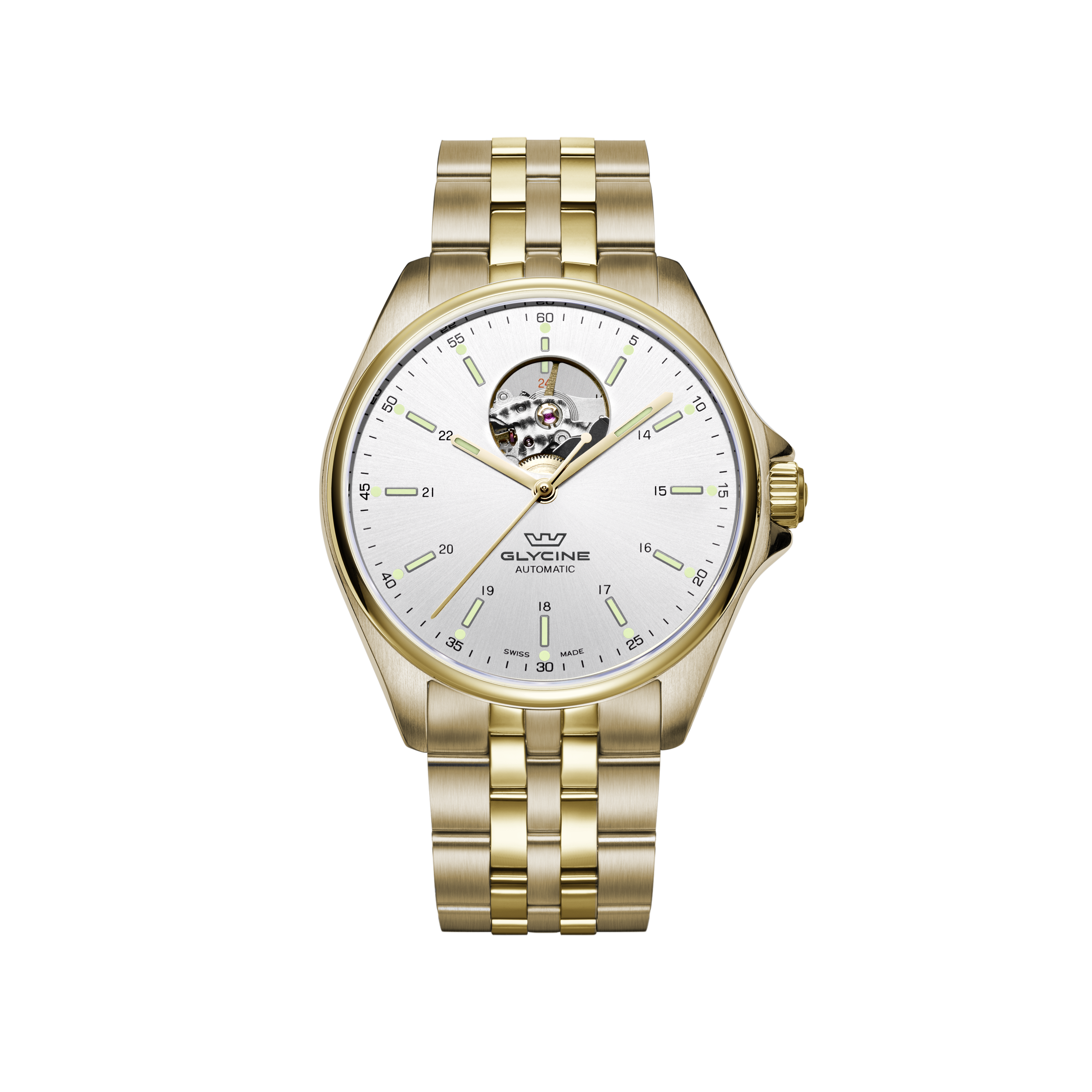 Glycine Men's Combat Classic Open Heart 40mm Automatic Watch GL0461
