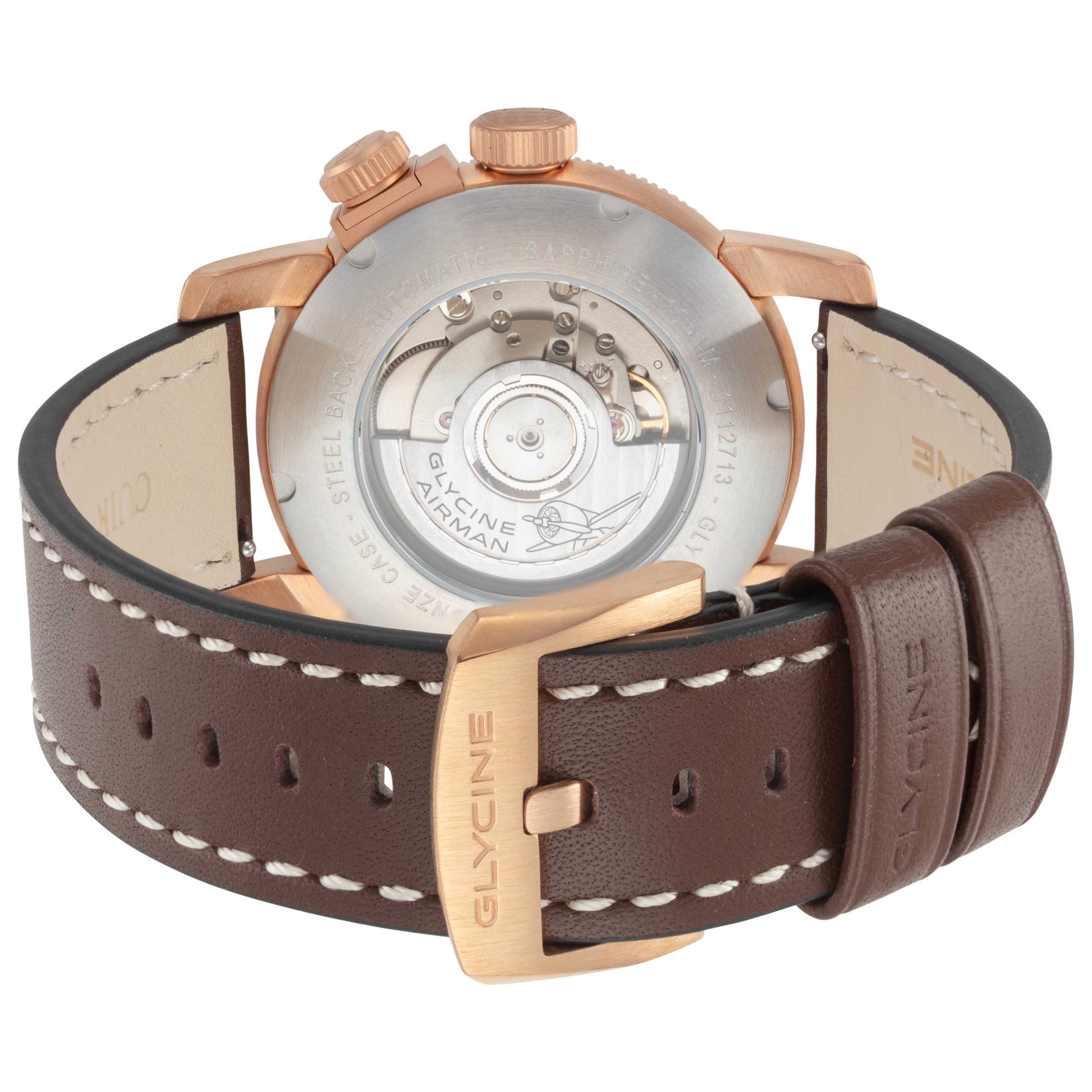 Glycine Men's Airman Contemporary Bronze GMT 44mm Automatic Watch GL0551
