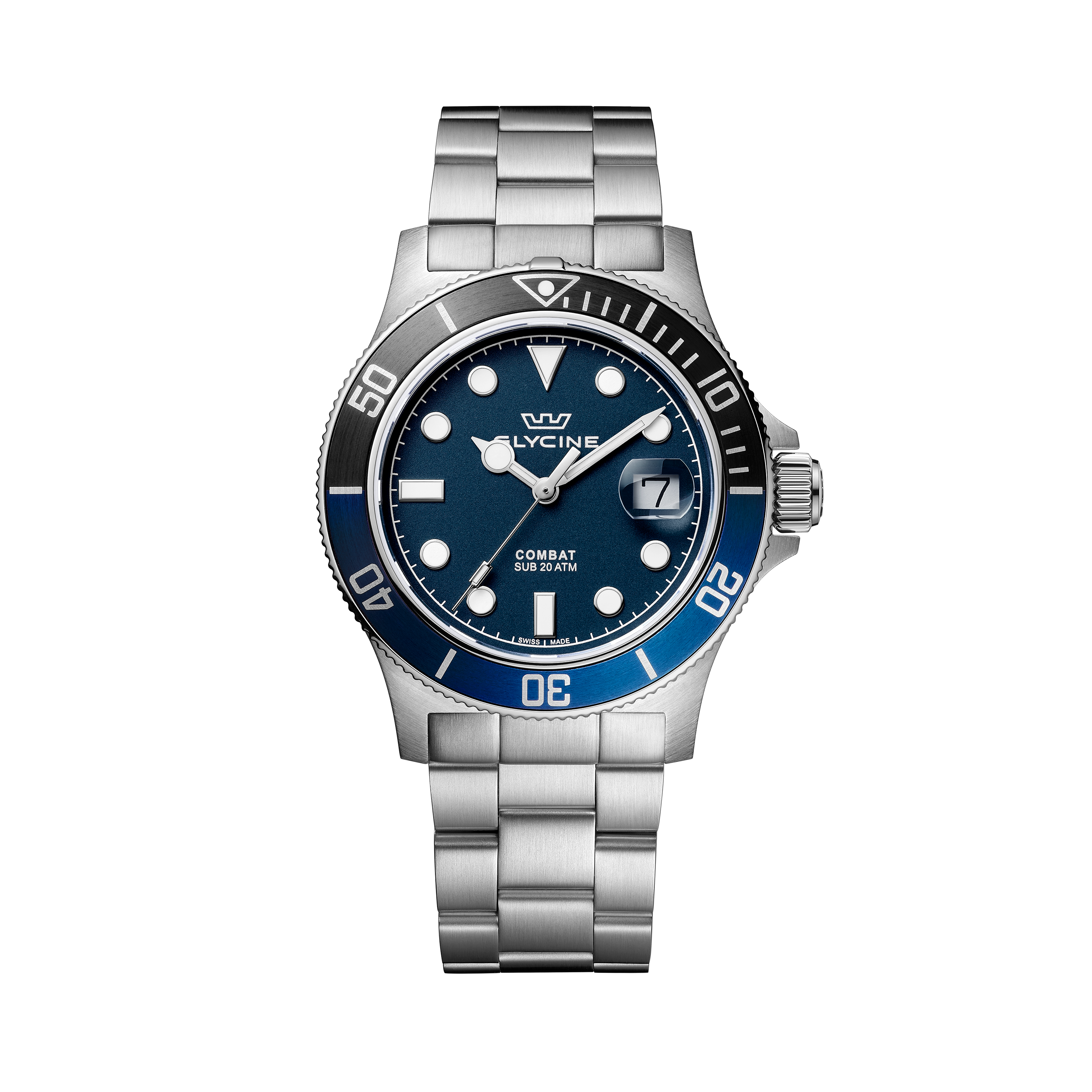 Reloj de cuarzo Glycine Combat Sub Sport de 42 mm para hombre GL1013