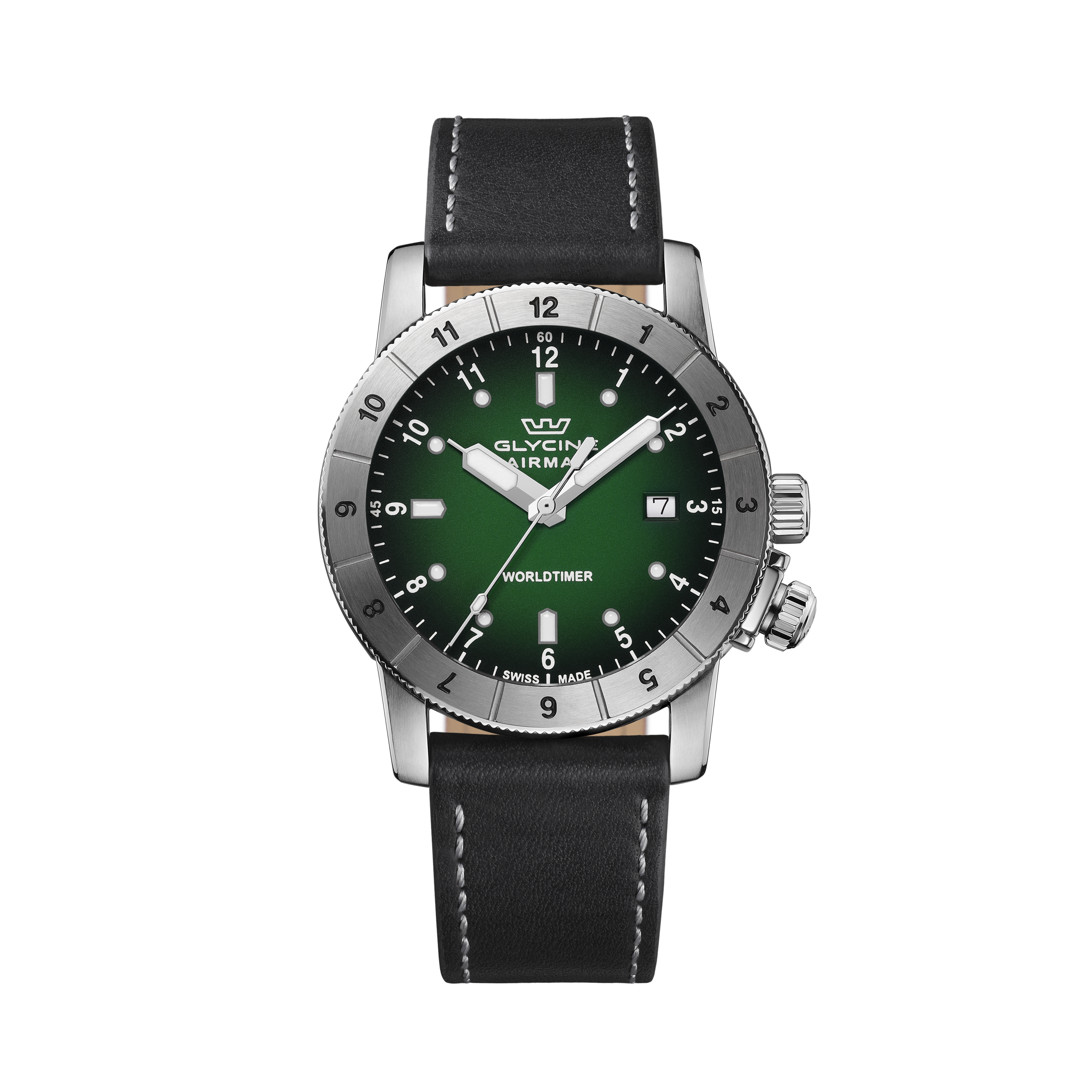 Reloj Glycine para hombre Airman Worldtimer de cuarzo de 42 mm GL1021