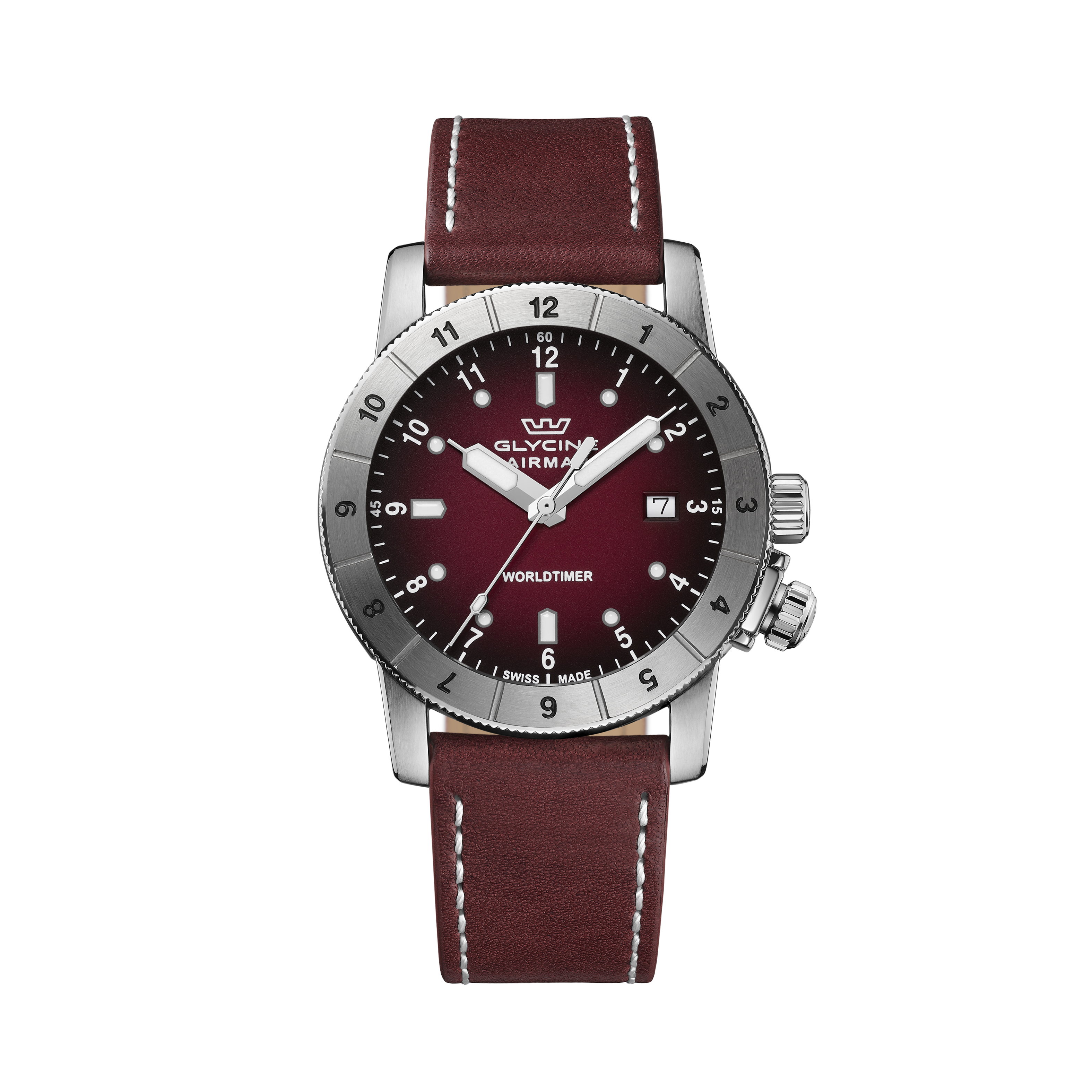 Glycine Men's Airman Worldtimer 42mm Quartz Watch GL1023