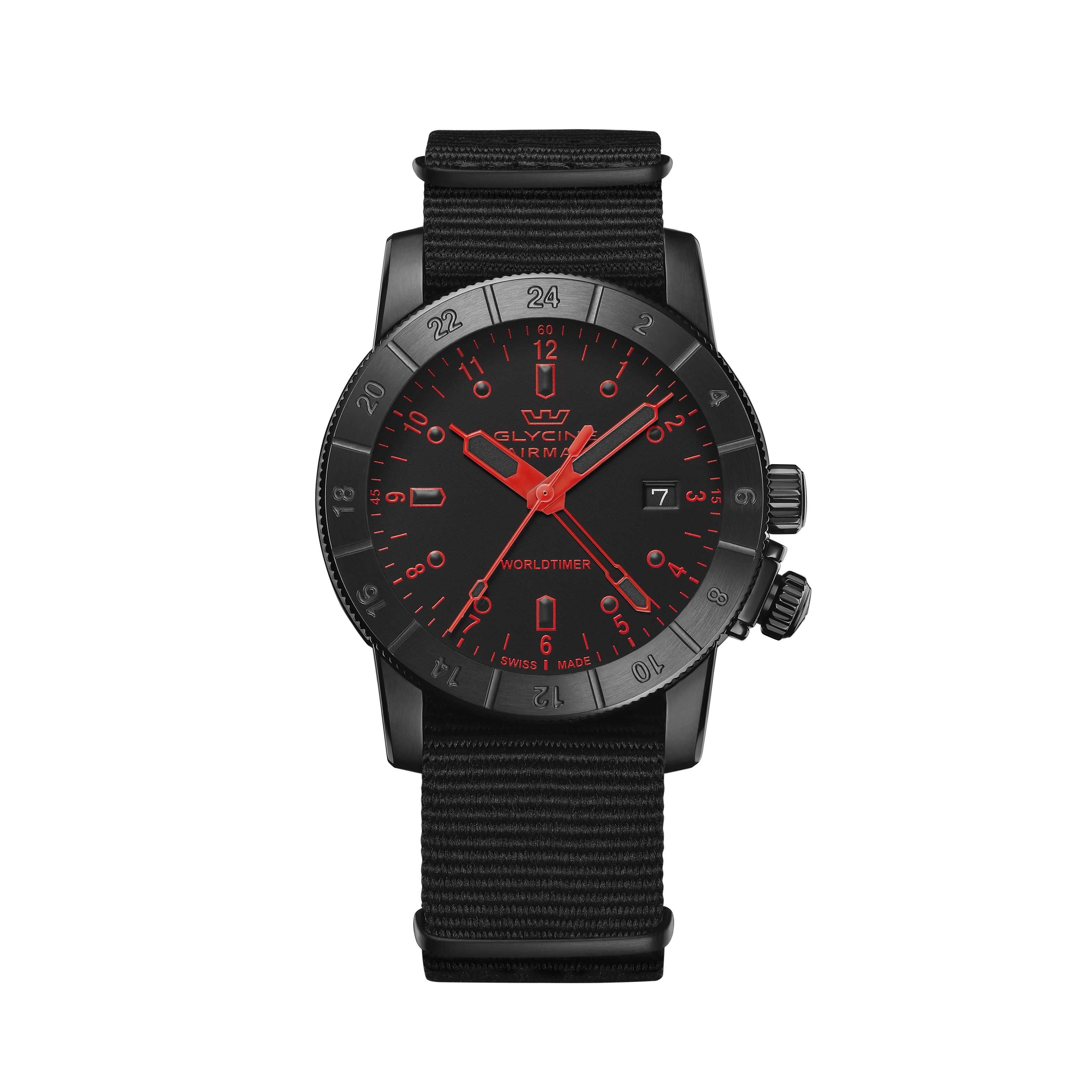 Reloj de cuarzo Glycine Airman Worldtimer GMT de 42 mm para hombre GL1027