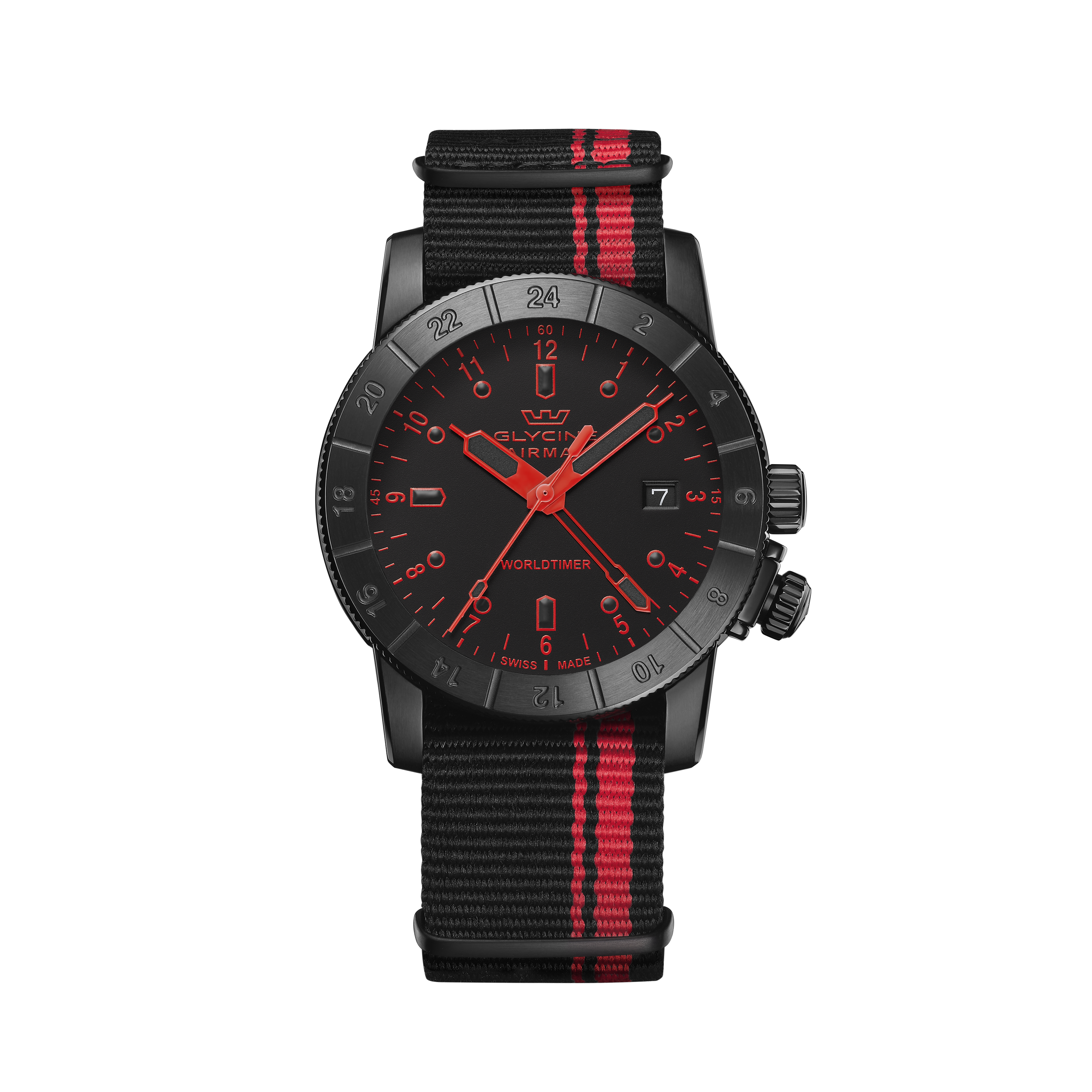 Reloj de cuarzo Glycine Airman Worldtimer GMT de 42 mm para hombre GL1028