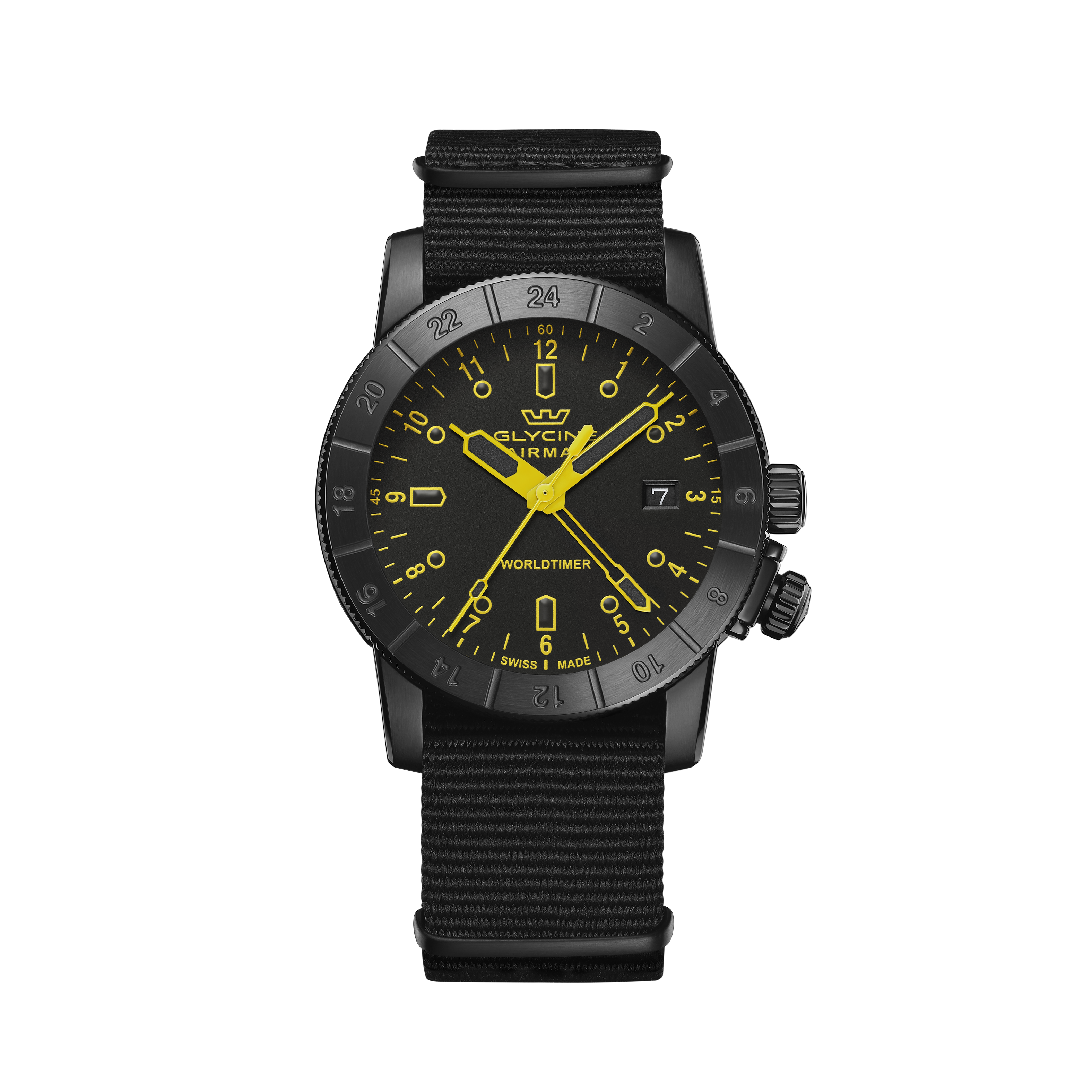 Reloj de cuarzo Glycine Airman Worldtimer GMT de 42 mm para hombre GL1029