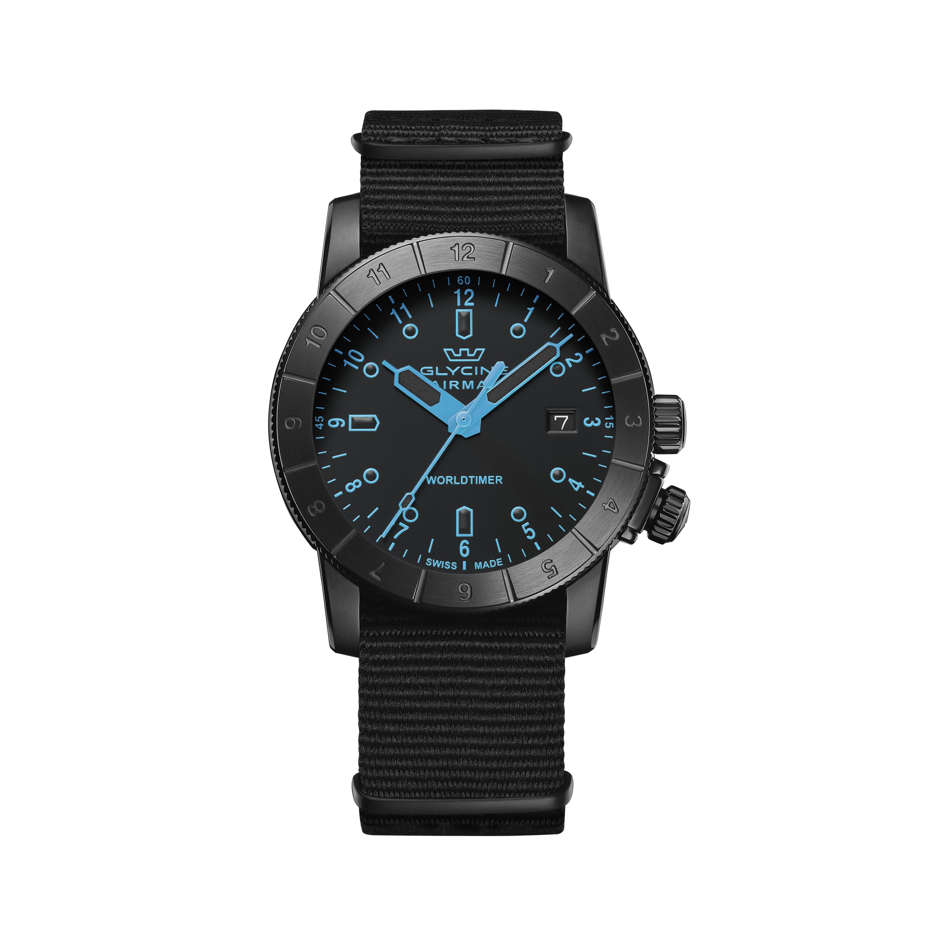 Reloj de cuarzo Glycine Airman Worldtimer de 42 mm para hombre GL1034
