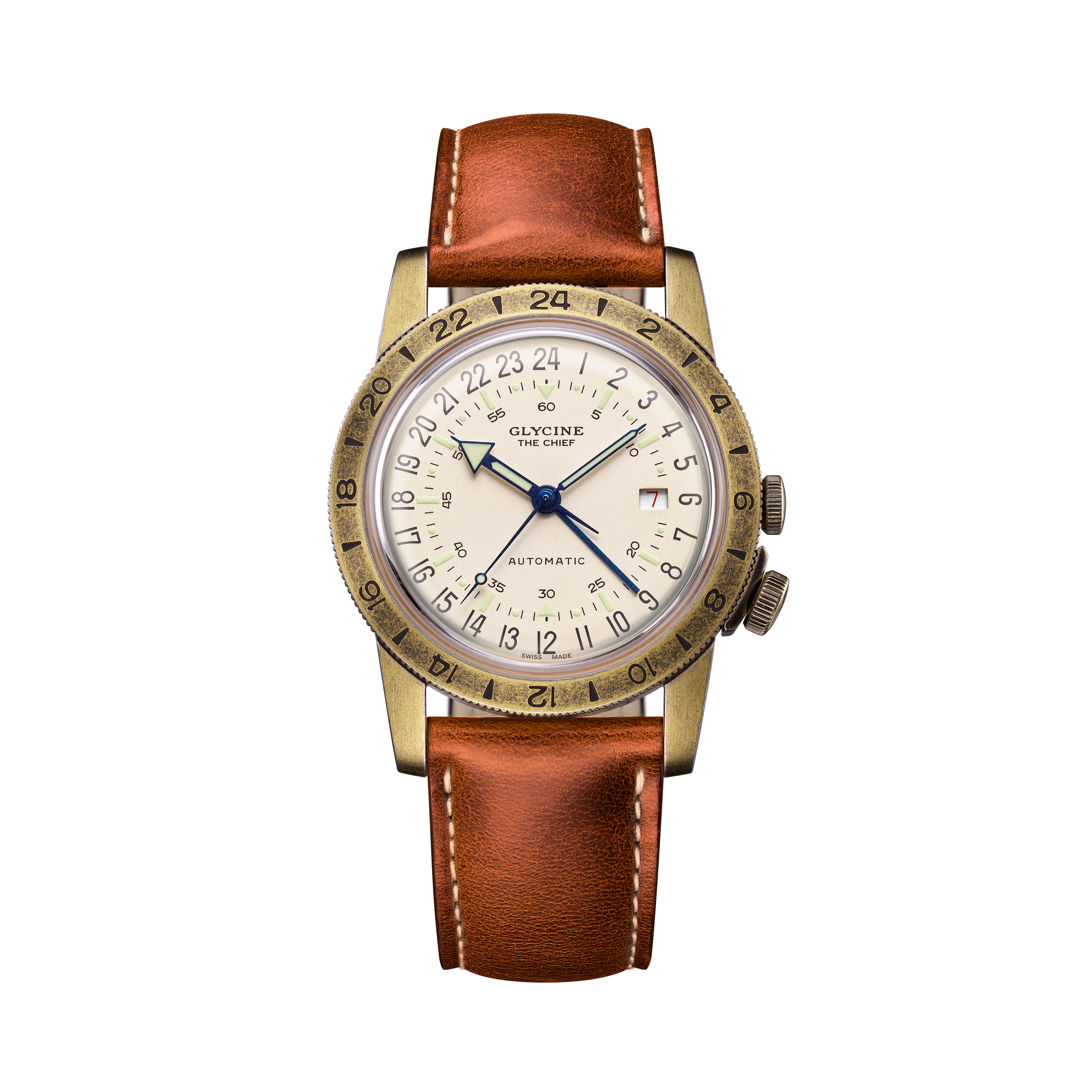 Glycine Men's Airman Vintage The Chief GMT 40mm Automatic Watch GL0304